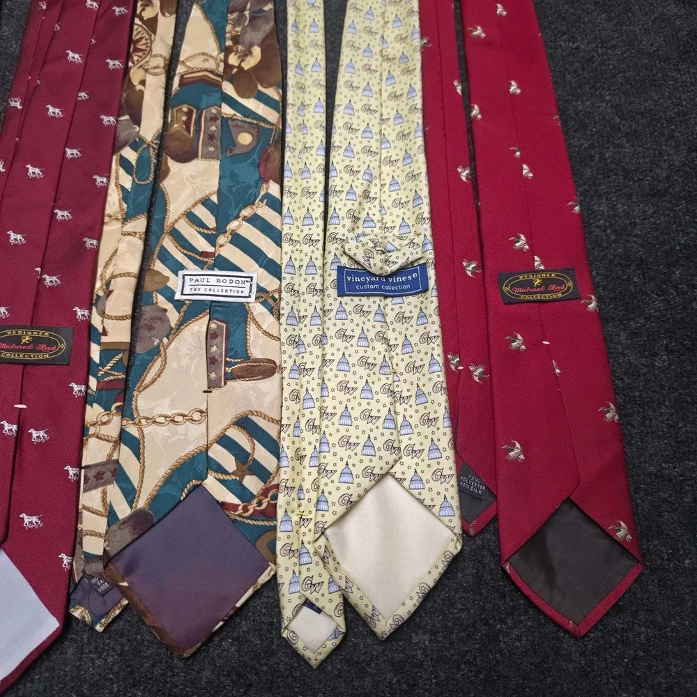 Mens Designer Tie Lot Vineyard Vines Mickey Disney Equestrian Pumpkin 6pc Bundle